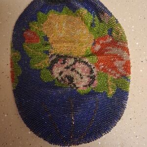 Vibrant Floral Beaded Evening Bag